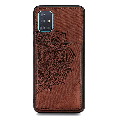 Coque Ultra Fine Silicone Souple Housse Etui avec Aimante Magnetique S03D pour Samsung Galaxy A51 4G Marron