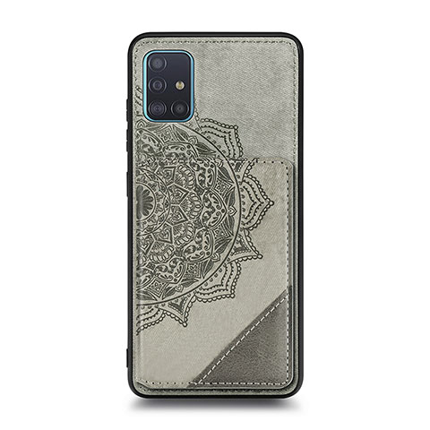 Coque Ultra Fine Silicone Souple Housse Etui avec Aimante Magnetique S03D pour Samsung Galaxy A51 5G Gris