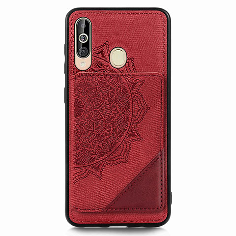 Coque Ultra Fine Silicone Souple Housse Etui avec Aimante Magnetique S03D pour Samsung Galaxy A60 Rouge