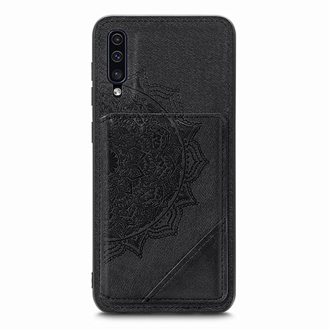 Coque Ultra Fine Silicone Souple Housse Etui avec Aimante Magnetique S03D pour Samsung Galaxy A70 Noir