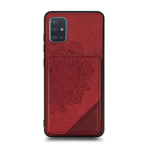 Coque Ultra Fine Silicone Souple Housse Etui avec Aimante Magnetique S03D pour Samsung Galaxy A71 4G A715 Rouge