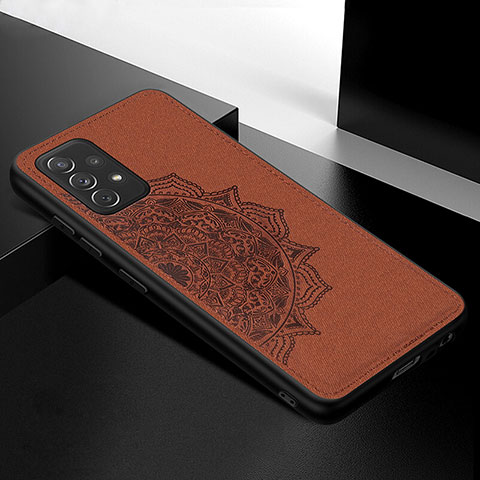 Coque Ultra Fine Silicone Souple Housse Etui avec Aimante Magnetique S03D pour Samsung Galaxy A72 4G Marron