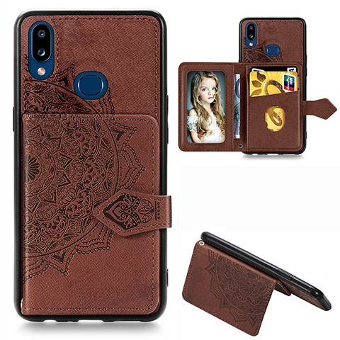 Coque Ultra Fine Silicone Souple Housse Etui avec Aimante Magnetique S03D pour Samsung Galaxy M01s Marron