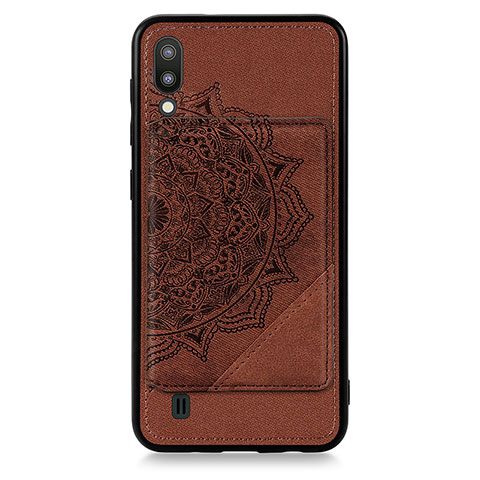 Coque Ultra Fine Silicone Souple Housse Etui avec Aimante Magnetique S03D pour Samsung Galaxy M10 Marron