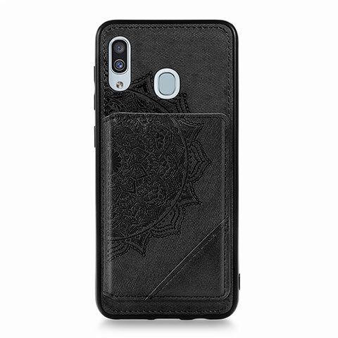 Coque Ultra Fine Silicone Souple Housse Etui avec Aimante Magnetique S03D pour Samsung Galaxy M10S Noir