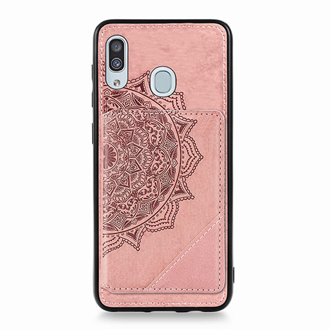 Coque Ultra Fine Silicone Souple Housse Etui avec Aimante Magnetique S03D pour Samsung Galaxy M10S Or Rose