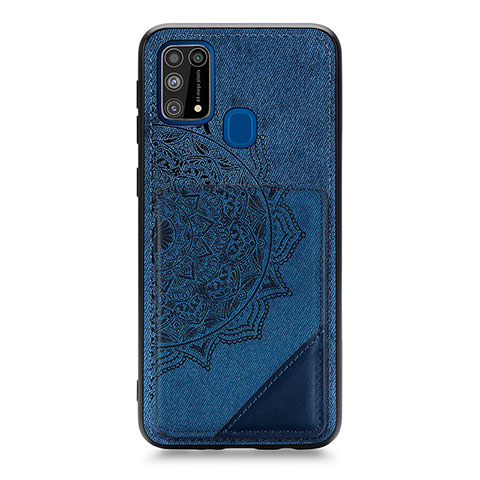 Coque Ultra Fine Silicone Souple Housse Etui avec Aimante Magnetique S03D pour Samsung Galaxy M21s Bleu