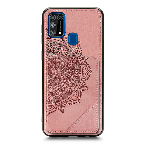 Coque Ultra Fine Silicone Souple Housse Etui avec Aimante Magnetique S03D pour Samsung Galaxy M21s Or Rose