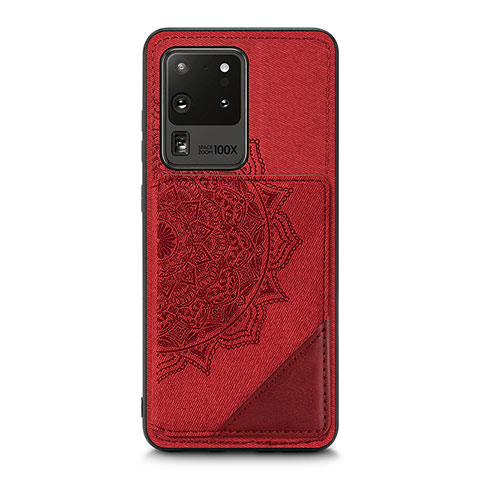 Coque Ultra Fine Silicone Souple Housse Etui avec Aimante Magnetique S03D pour Samsung Galaxy S20 Ultra 5G Rouge