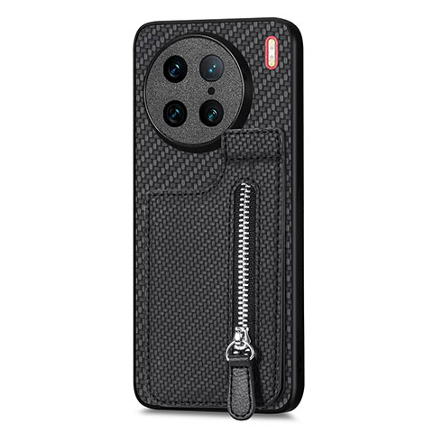 Coque Ultra Fine Silicone Souple Housse Etui avec Aimante Magnetique S03D pour Vivo X90 Pro 5G Noir