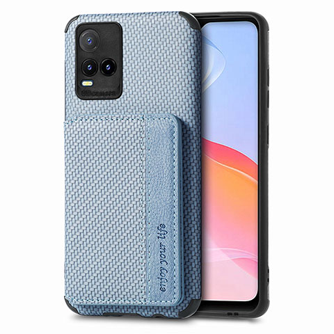 Coque Ultra Fine Silicone Souple Housse Etui avec Aimante Magnetique S03D pour Vivo Y32 4G Bleu