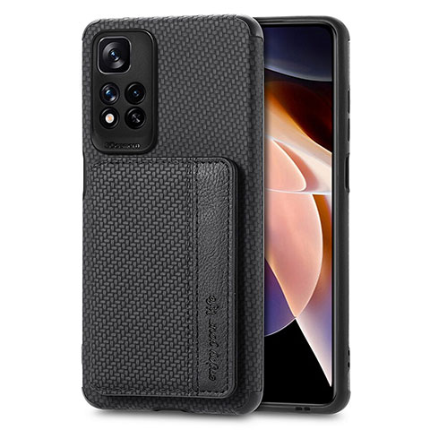 Coque Ultra Fine Silicone Souple Housse Etui avec Aimante Magnetique S03D pour Xiaomi Mi 11i 5G (2022) Noir