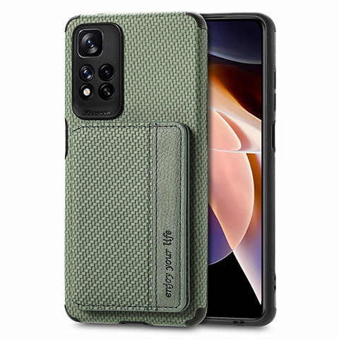 Coque Ultra Fine Silicone Souple Housse Etui avec Aimante Magnetique S03D pour Xiaomi Mi 11i 5G (2022) Vert