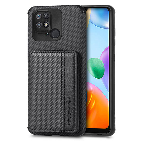 Coque Ultra Fine Silicone Souple Housse Etui avec Aimante Magnetique S03D pour Xiaomi Redmi 10C 4G Noir