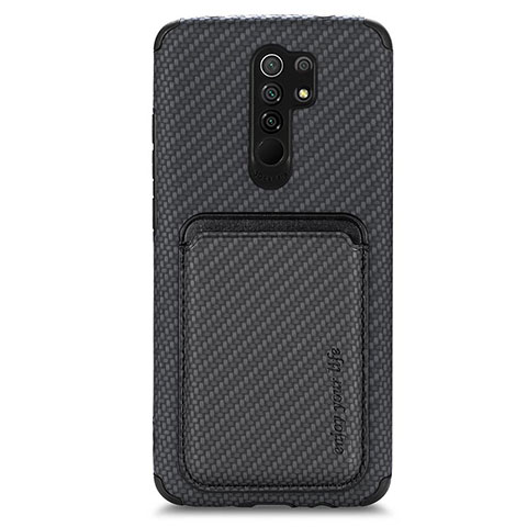 Coque Ultra Fine Silicone Souple Housse Etui avec Aimante Magnetique S03D pour Xiaomi Redmi 9 Prime India Noir