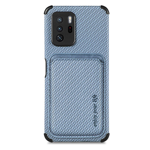 Coque Ultra Fine Silicone Souple Housse Etui avec Aimante Magnetique S03D pour Xiaomi Redmi Note 10 Pro 5G Bleu