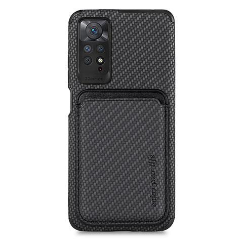 Coque Ultra Fine Silicone Souple Housse Etui avec Aimante Magnetique S03D pour Xiaomi Redmi Note 11 Pro 4G Noir