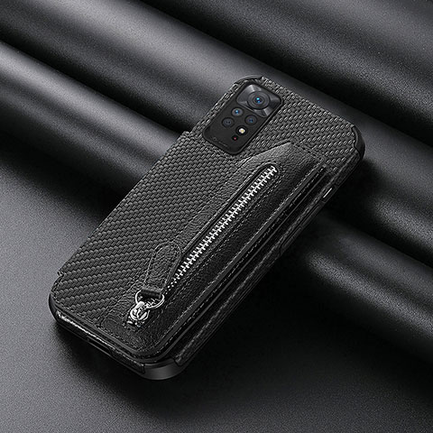 Coque Ultra Fine Silicone Souple Housse Etui avec Aimante Magnetique S03D pour Xiaomi Redmi Note 11S 4G Noir