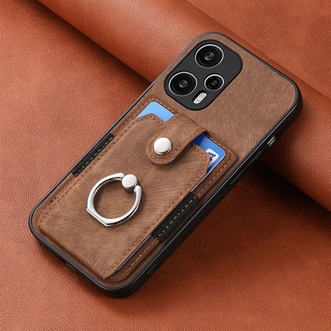 Coque Ultra Fine Silicone Souple Housse Etui avec Aimante Magnetique S03D pour Xiaomi Redmi Note 12 Turbo 5G Marron