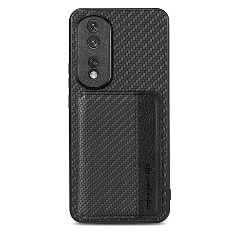 Coque Ultra Fine Silicone Souple Housse Etui avec Aimante Magnetique S04D pour Huawei Honor 80 Pro 5G Noir