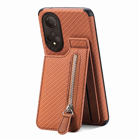 Coque Ultra Fine Silicone Souple Housse Etui avec Aimante Magnetique S04D pour Huawei Honor X7 Marron