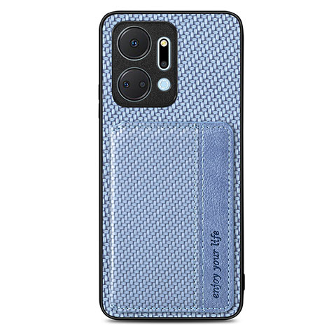 Coque Ultra Fine Silicone Souple Housse Etui avec Aimante Magnetique S04D pour Huawei Honor X7a Bleu