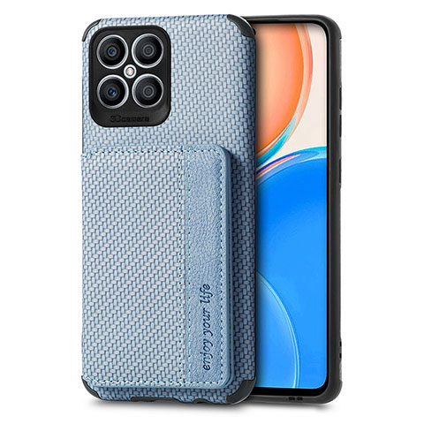 Coque Ultra Fine Silicone Souple Housse Etui avec Aimante Magnetique S04D pour Huawei Honor X8 4G Bleu