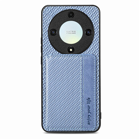 Coque Ultra Fine Silicone Souple Housse Etui avec Aimante Magnetique S04D pour Huawei Honor X9a 5G Bleu