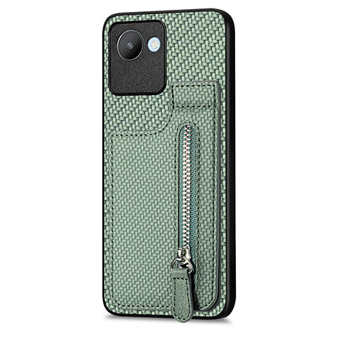 Coque Ultra Fine Silicone Souple Housse Etui avec Aimante Magnetique S04D pour Realme C30 Vert