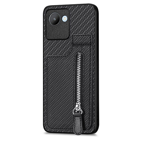 Coque Ultra Fine Silicone Souple Housse Etui avec Aimante Magnetique S04D pour Realme Narzo 50i Prime Noir