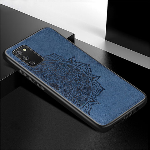 Coque Ultra Fine Silicone Souple Housse Etui avec Aimante Magnetique S04D pour Samsung Galaxy A03s Bleu