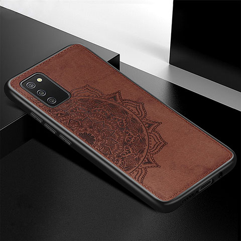 Coque Ultra Fine Silicone Souple Housse Etui avec Aimante Magnetique S04D pour Samsung Galaxy A03s Marron