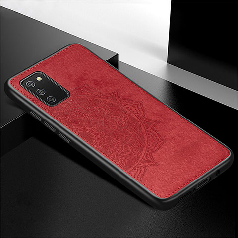 Coque Ultra Fine Silicone Souple Housse Etui avec Aimante Magnetique S04D pour Samsung Galaxy A03s Rouge