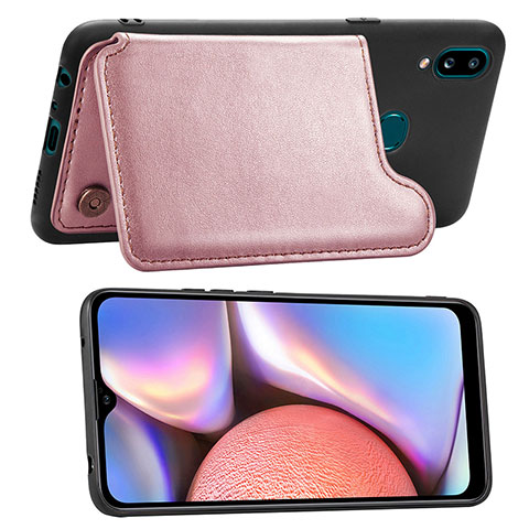 Coque Ultra Fine Silicone Souple Housse Etui avec Aimante Magnetique S04D pour Samsung Galaxy A10s Or Rose