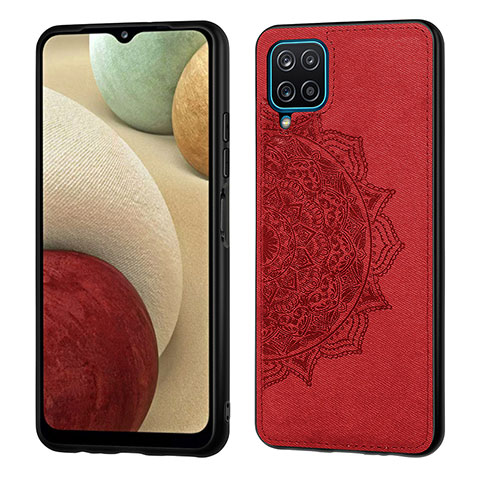 Coque Ultra Fine Silicone Souple Housse Etui avec Aimante Magnetique S04D pour Samsung Galaxy A12 5G Rouge