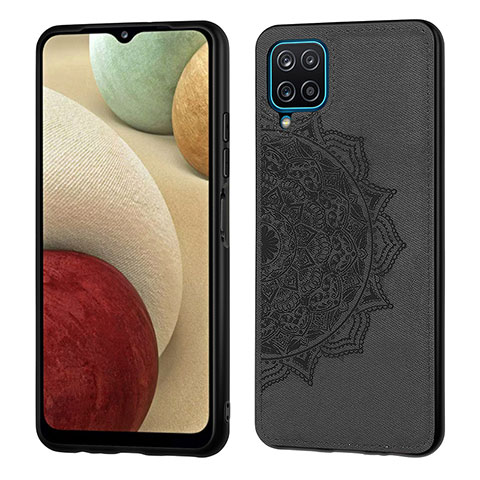 Coque Ultra Fine Silicone Souple Housse Etui avec Aimante Magnetique S04D pour Samsung Galaxy A12 Noir