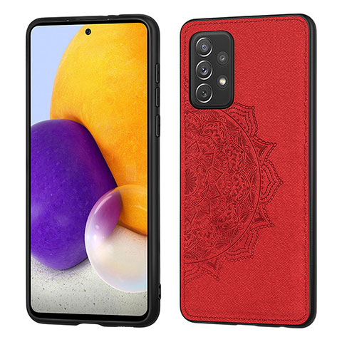 Coque Ultra Fine Silicone Souple Housse Etui avec Aimante Magnetique S04D pour Samsung Galaxy A72 5G Rouge