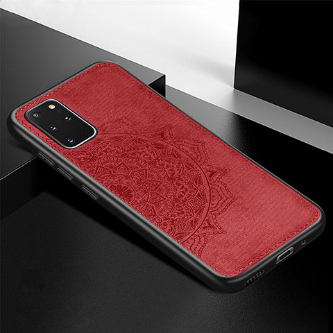 Coque Ultra Fine Silicone Souple Housse Etui avec Aimante Magnetique S04D pour Samsung Galaxy S20 Plus 5G Rouge