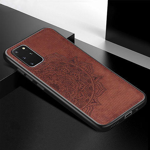 Coque Ultra Fine Silicone Souple Housse Etui avec Aimante Magnetique S04D pour Samsung Galaxy S20 Plus Marron