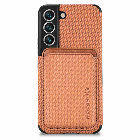 Coque Ultra Fine Silicone Souple Housse Etui avec Aimante Magnetique S04D pour Samsung Galaxy S21 5G Marron