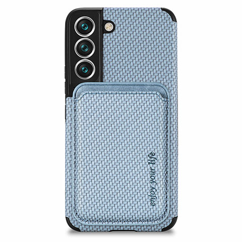 Coque Ultra Fine Silicone Souple Housse Etui avec Aimante Magnetique S04D pour Samsung Galaxy S21 FE 5G Bleu