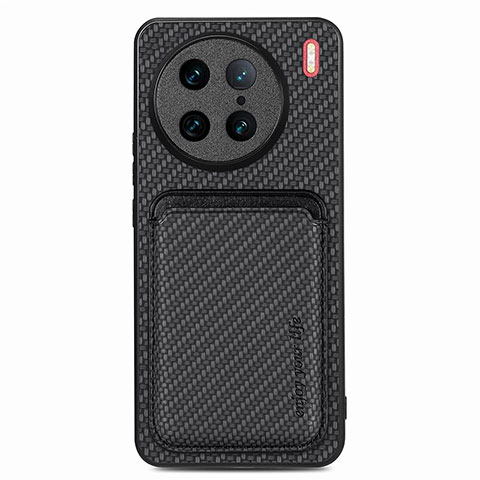 Coque Ultra Fine Silicone Souple Housse Etui avec Aimante Magnetique S04D pour Vivo X90 Pro 5G Noir