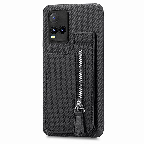 Coque Ultra Fine Silicone Souple Housse Etui avec Aimante Magnetique S04D pour Vivo Y21a Noir