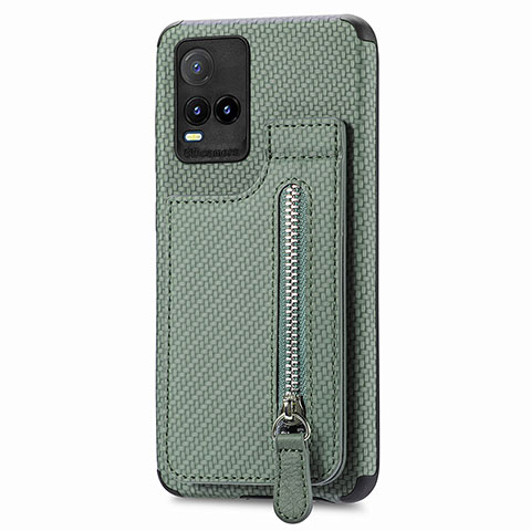 Coque Ultra Fine Silicone Souple Housse Etui avec Aimante Magnetique S04D pour Vivo Y21e Vert