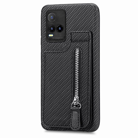 Coque Ultra Fine Silicone Souple Housse Etui avec Aimante Magnetique S04D pour Vivo Y21G Noir