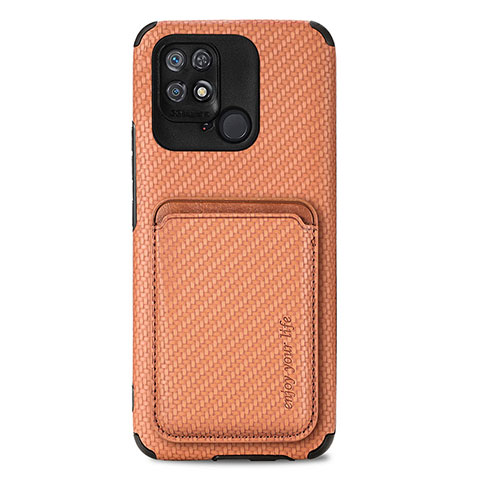 Coque Ultra Fine Silicone Souple Housse Etui avec Aimante Magnetique S04D pour Xiaomi Redmi 10C 4G Marron