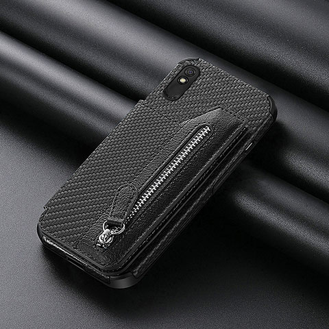 Coque Ultra Fine Silicone Souple Housse Etui avec Aimante Magnetique S04D pour Xiaomi Redmi 9A Noir