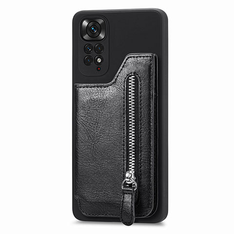 Coque Ultra Fine Silicone Souple Housse Etui avec Aimante Magnetique S04D pour Xiaomi Redmi Note 11 4G (2022) Noir