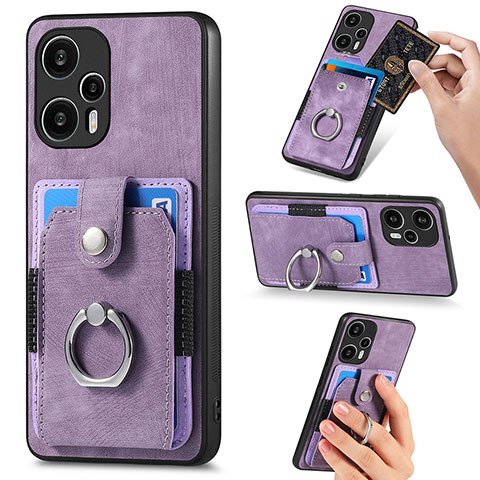 Coque Ultra Fine Silicone Souple Housse Etui avec Aimante Magnetique S04D pour Xiaomi Redmi Note 12 Turbo 5G Violet