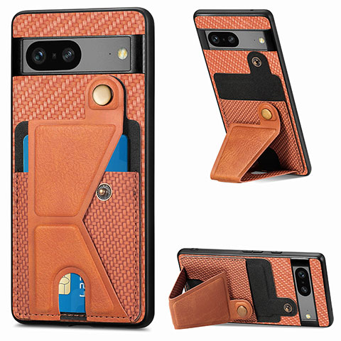 Coque Ultra Fine Silicone Souple Housse Etui avec Aimante Magnetique S05D pour Google Pixel 7a 5G Marron